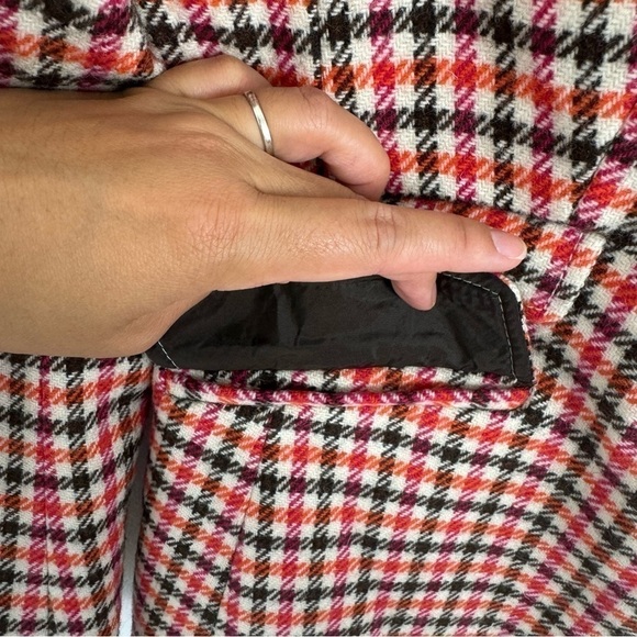 Talbots Houndstooth Plaid Wool Blazer Academia Size 6P Elbow Patch Women - Picture 7 of 16